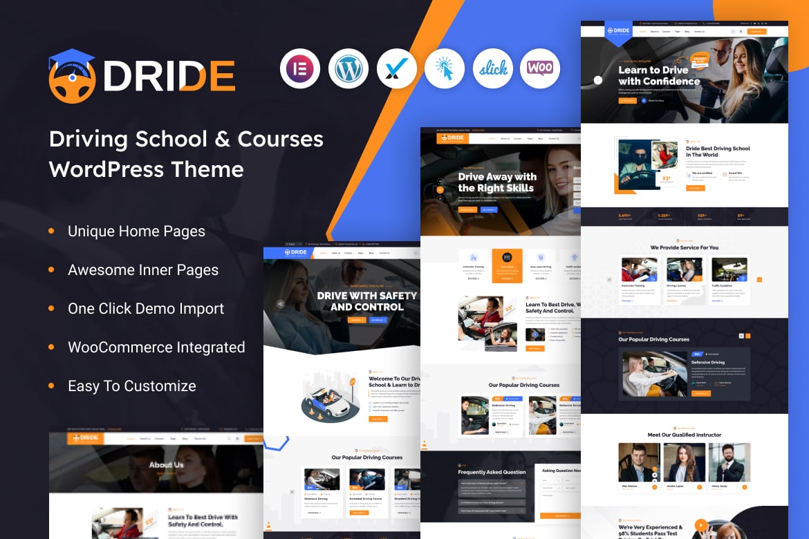 Dride – Tema WordPress untuk Sekolah Mengemudi dan Kursus