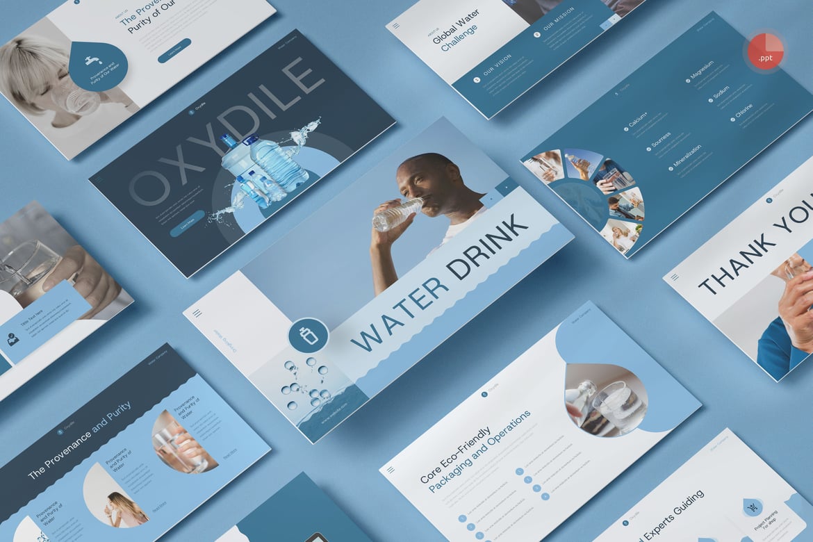 Template Presentasi Air Minum yang Menarik dan Profesional