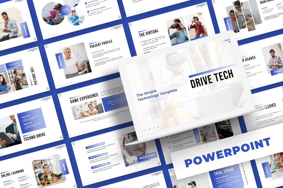 Template Powerpoint Drive Tech - Solusi Presentasi Modern
