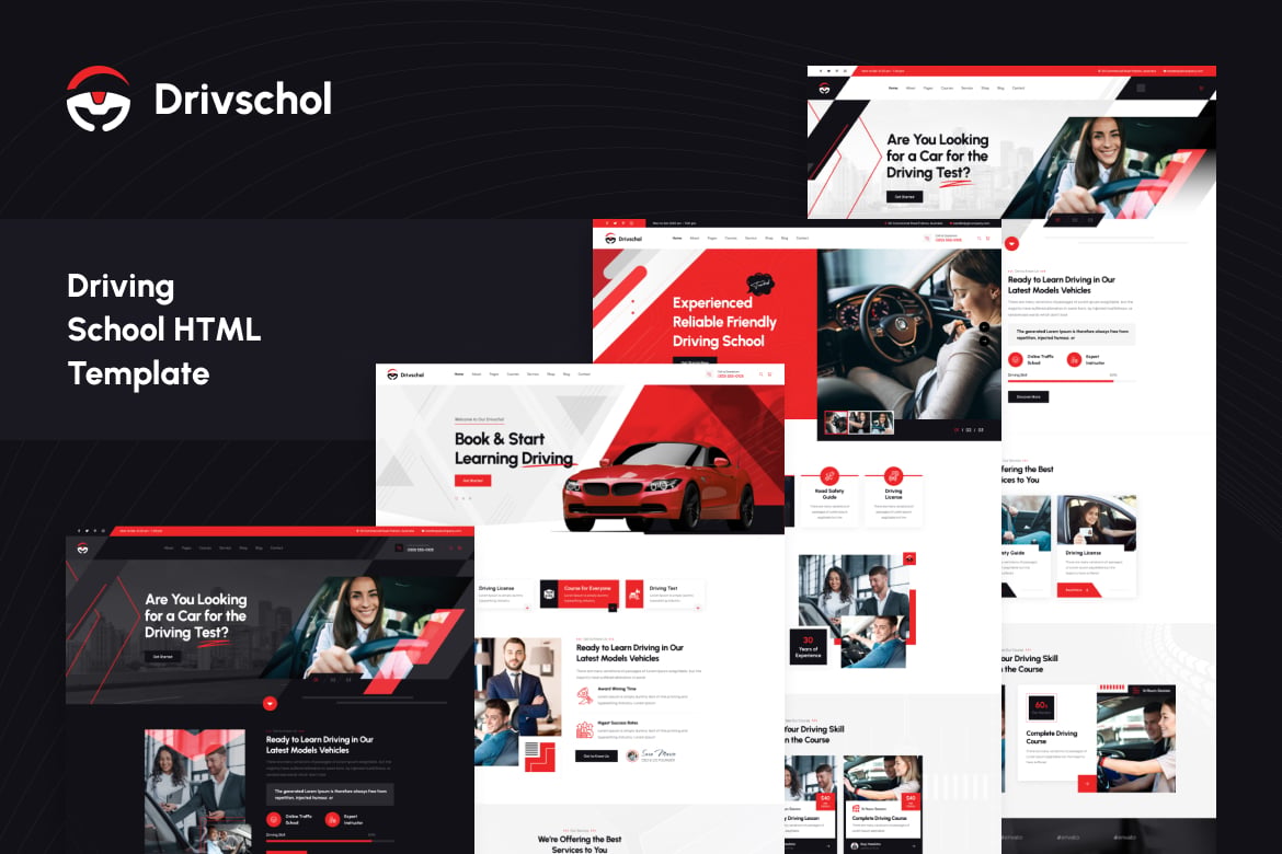 Drivschol - Template Web Sekolah Mengemudi Modern dan Serbaguna