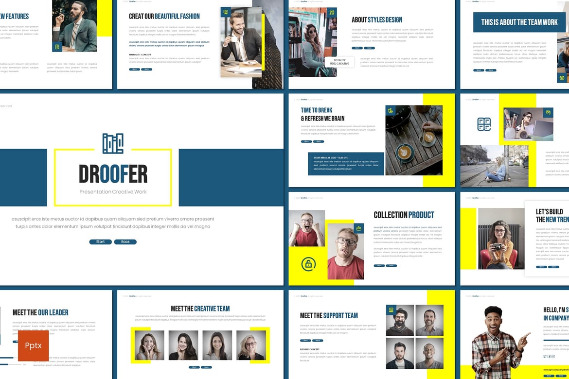 Droffer - Template PowerPoint Bisnis yang Kreatif dan Minimalis