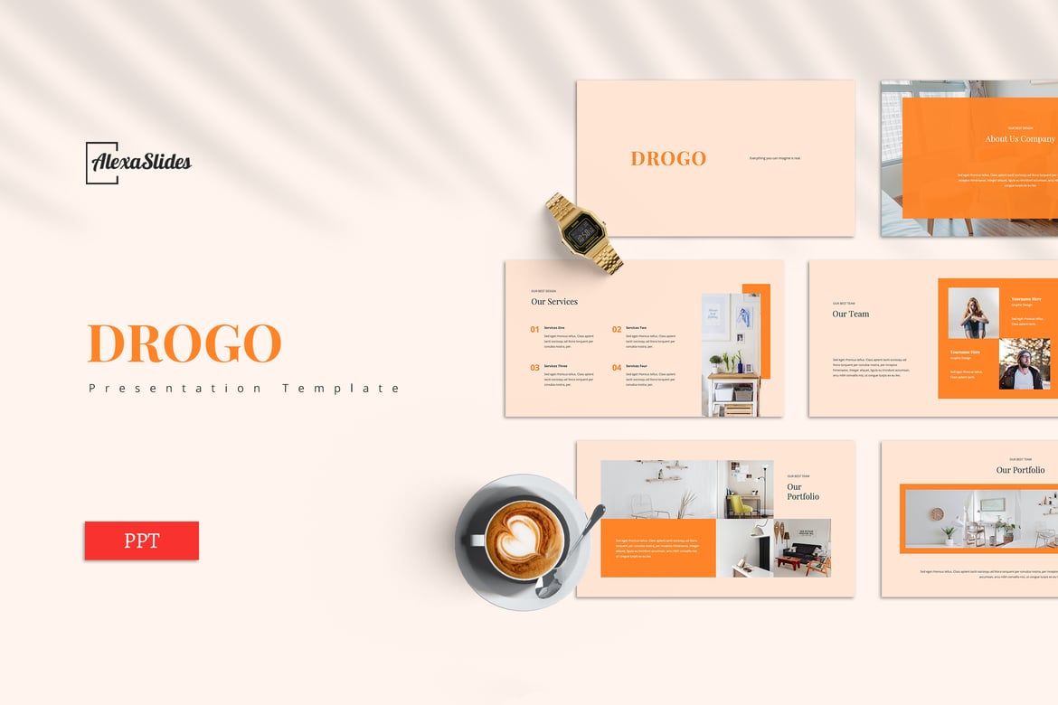 Drogo - Template Powerpoint Kreatif yang Memukau