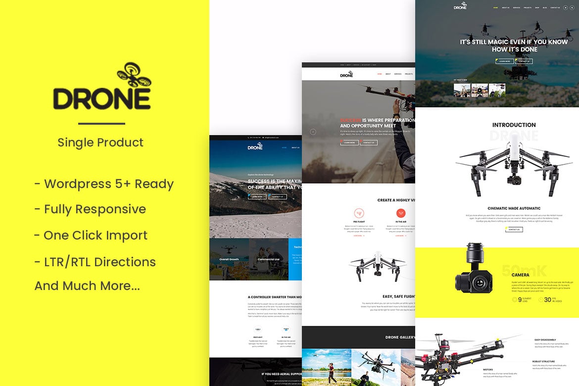 Tema WordPress Drone - Solusi Ideal untuk Produk Tunggal Anda