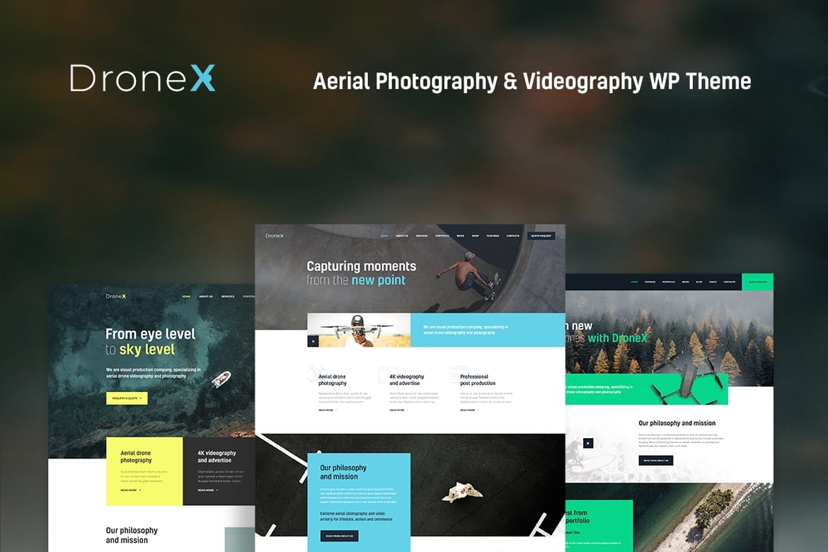 DroneX: Tema WordPress Terbaik untuk Fotografi dan Videografi Udara