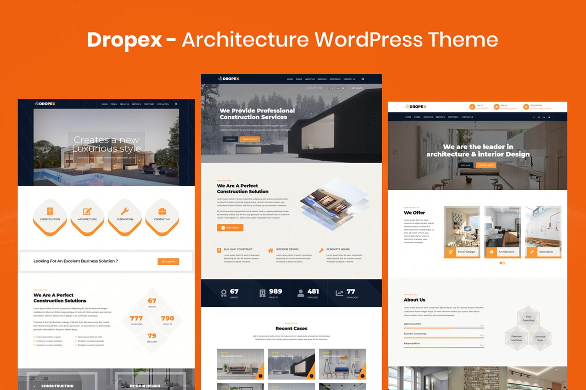Dropex - Tema WordPress Arsitektur Profesional dan Responsif