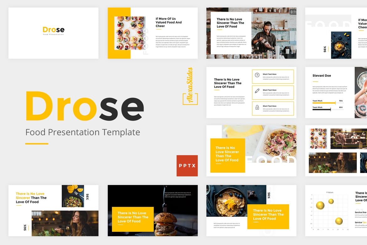 Drose - Template Powerpoint Makanan yang Kreatif dan Elegan
