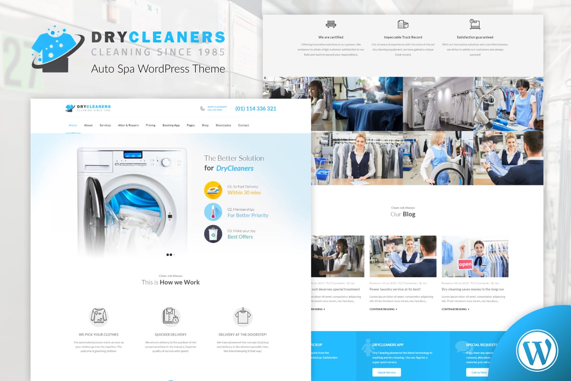 Tema WordPress Layanan Laundry dan Dry Cleaning Terbaik