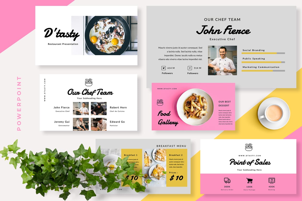 Dtasty - Template PowerPoint Presentasi Restoran yang Menarik