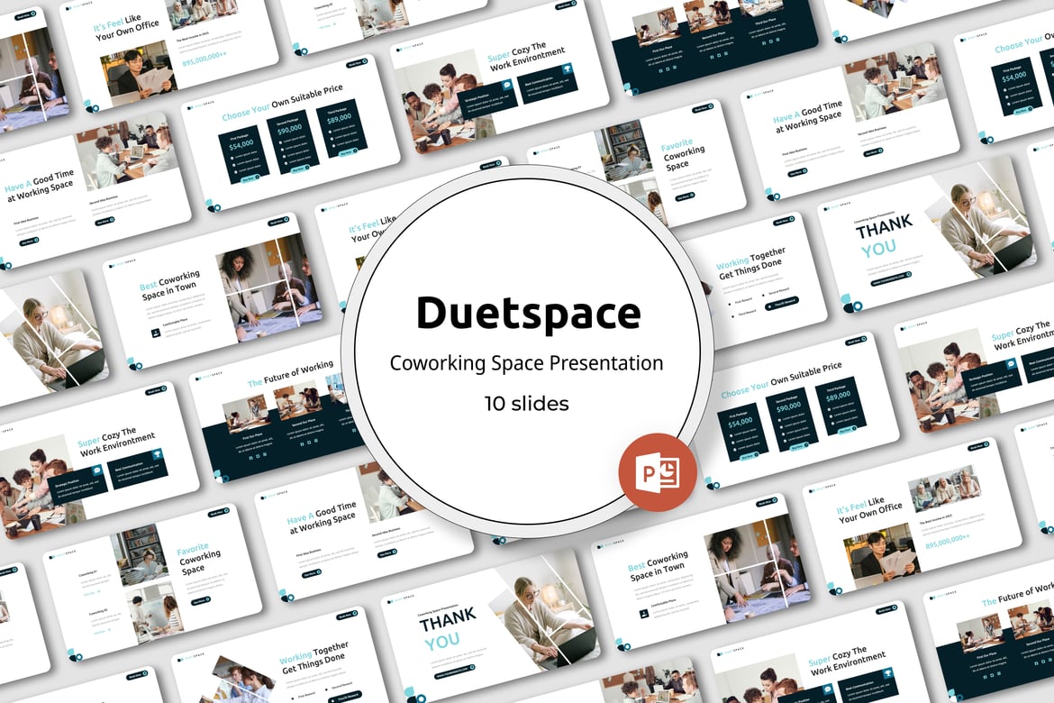 Duetspace - Template Powerpoint Ruang Kerja Kreatif