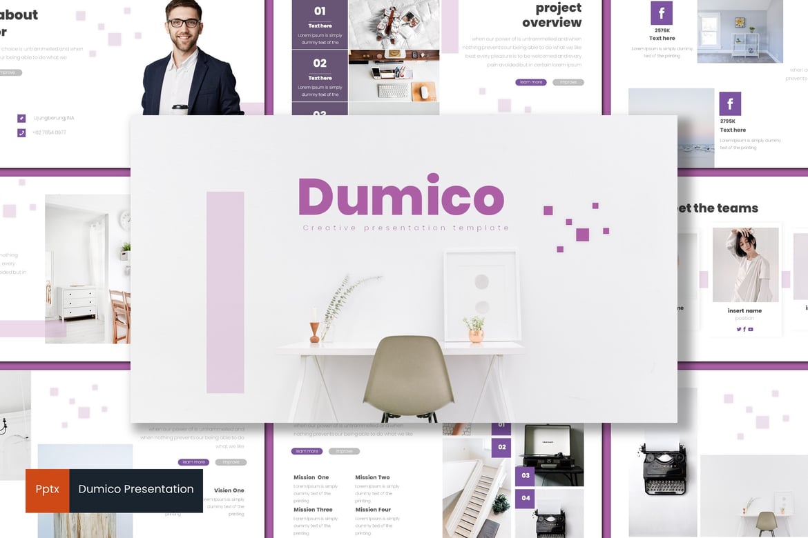 Dumico - Template PowerPoint Kreatif dan Minimalis