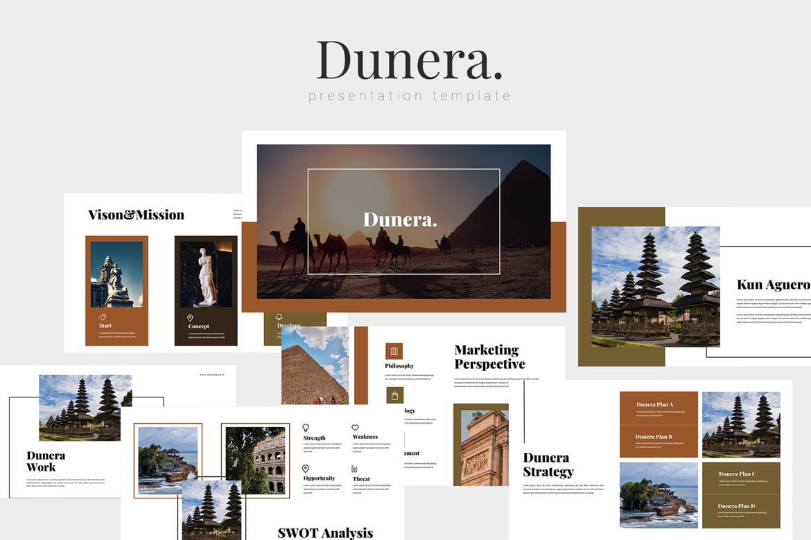 Template Presentasi Dunera - Powerpoint untuk Museum yang Menarik