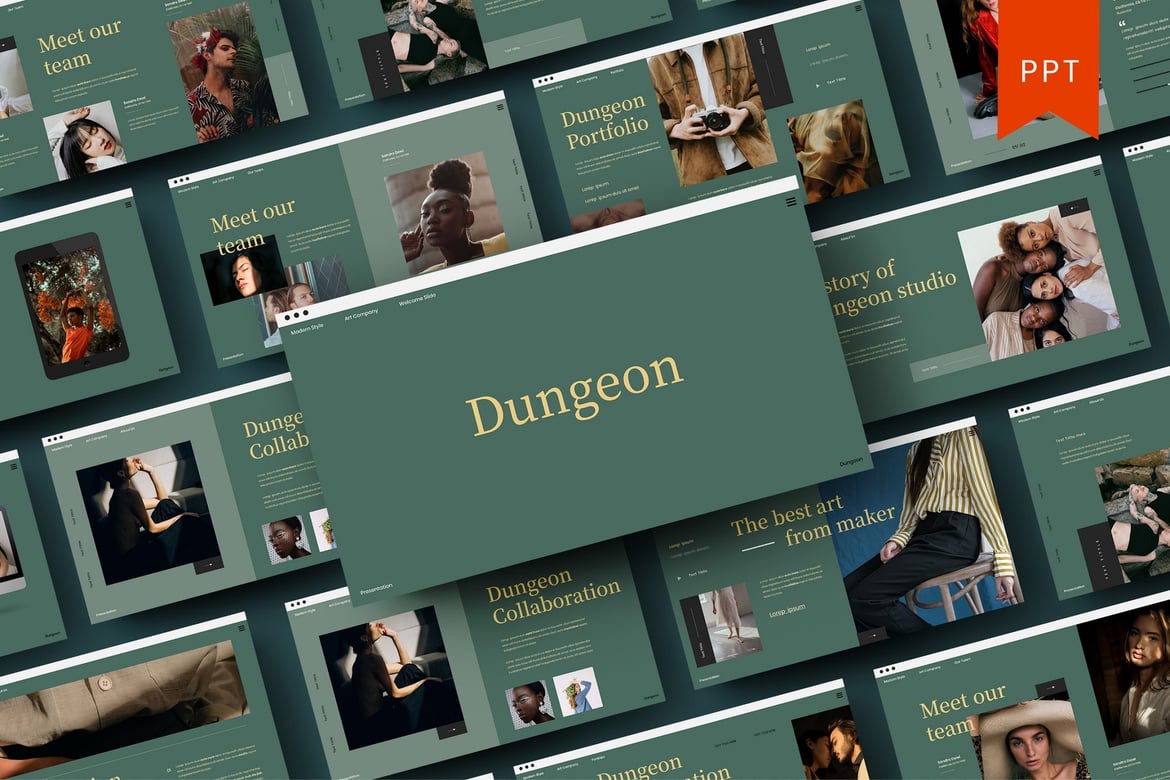 Template PowerPoint Bisnis Dungeon - Solusi Presentasi Kreatif Anda