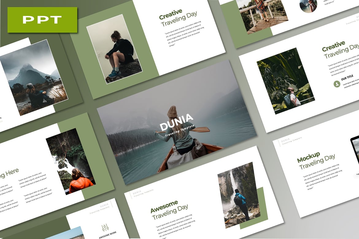 Template Presentasi PowerPoint Dunia yang Minimalis dan Fleksibel