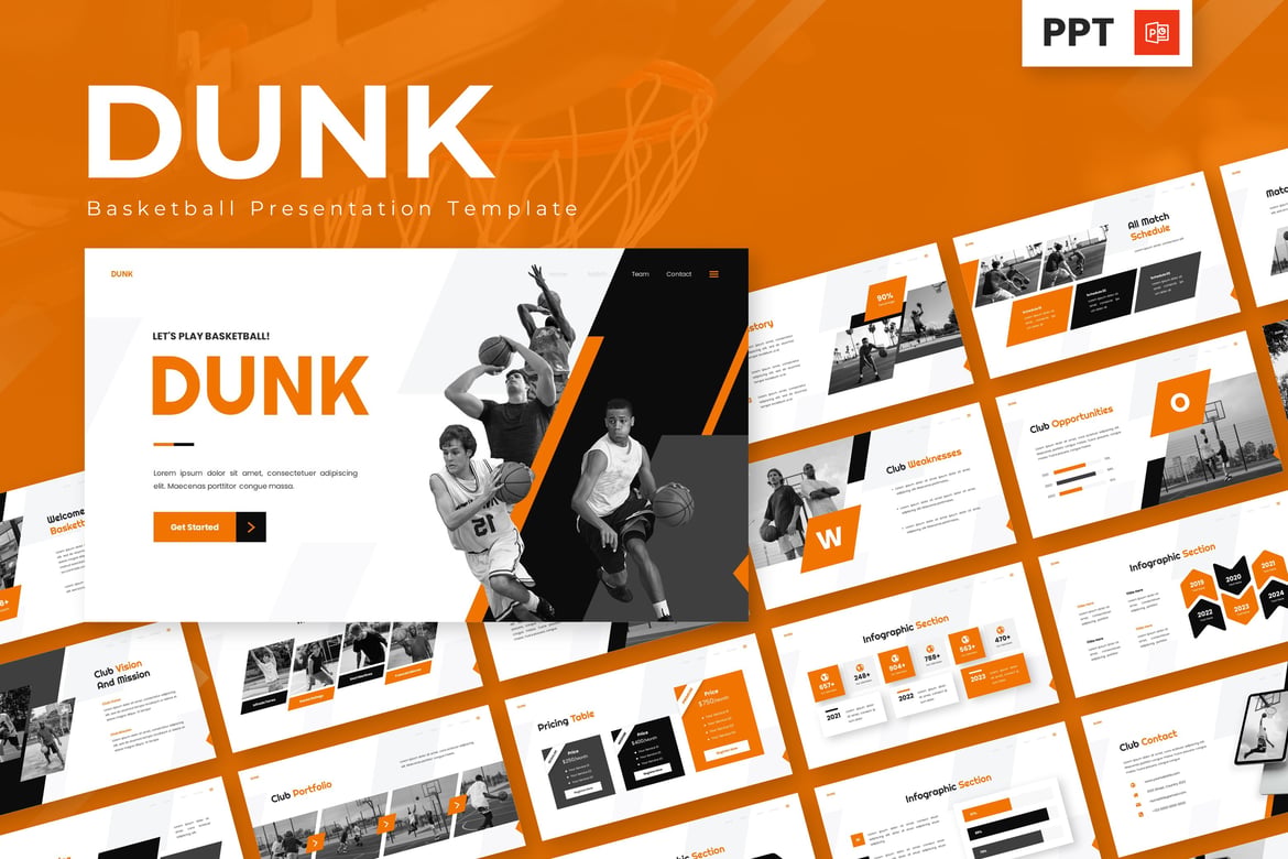 Template Presentasi Basket - Dunk Powerpoint