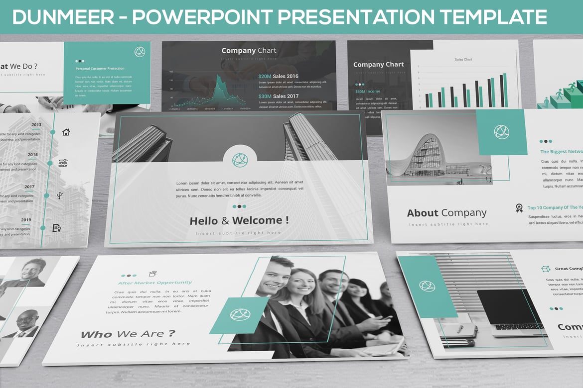 Template Presentasi Powerpoint Dunmeer - Modern dan Profesional