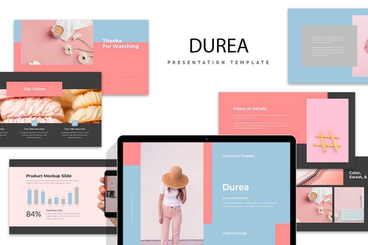 Template Presentasi Durea: Warna Pastel yang Menawan