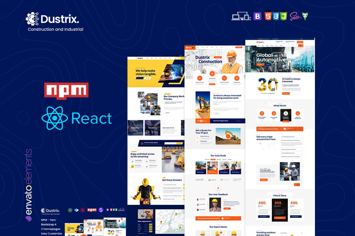 Dustrix - Template Website untuk Konstruksi dan Industri yang Responsif