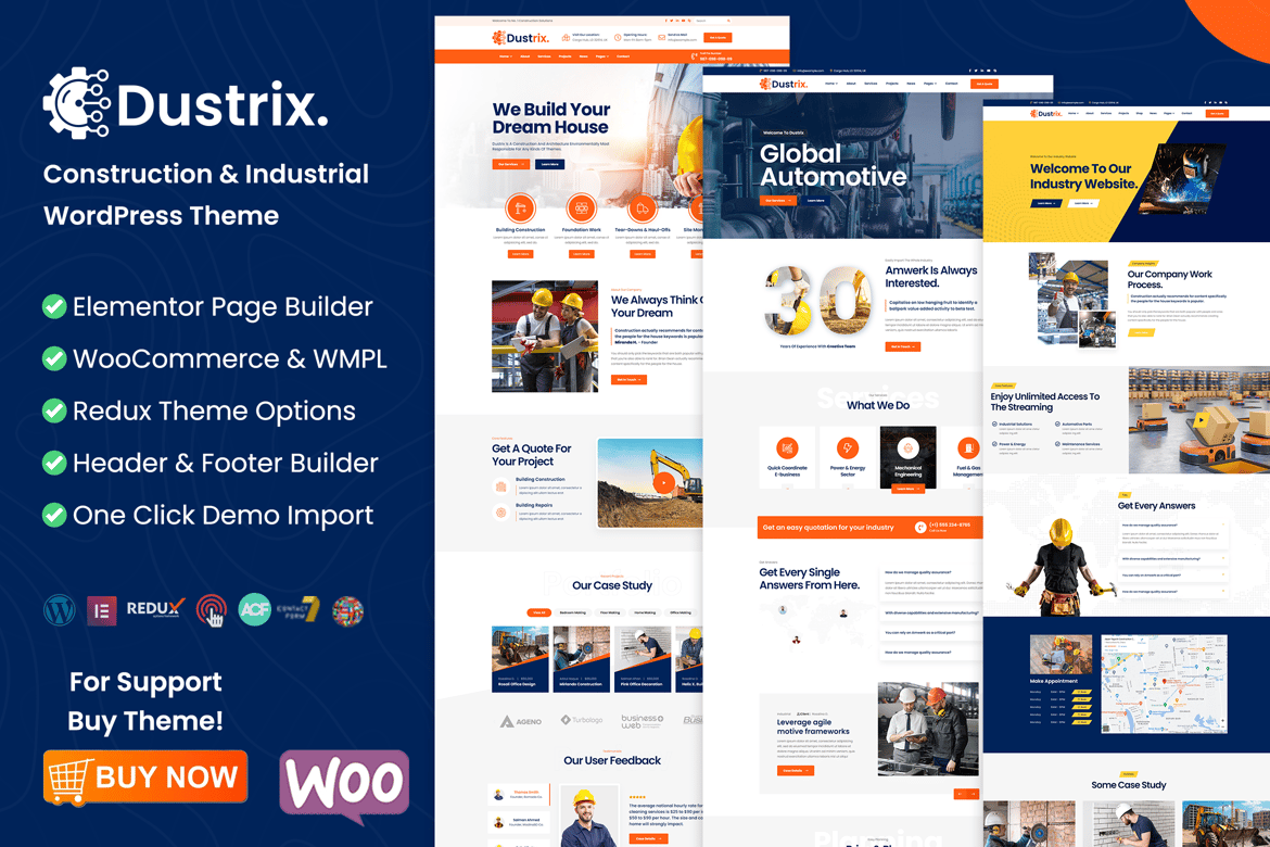 Dustrix - Tema WordPress Terbaik untuk Konstruksi dan Industri