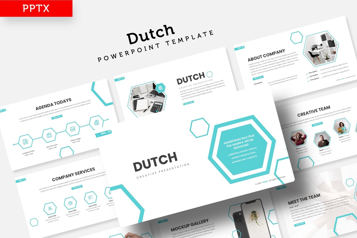 Template PowerPoint Bergaya Belanda yang Menarik