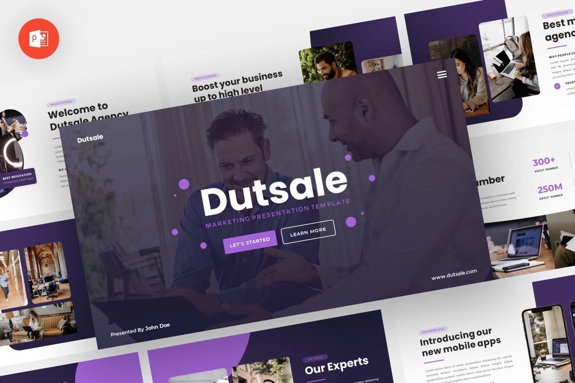 Template Presentasi Dutsale - Powerpoint Marketing yang Modern dan Profesional