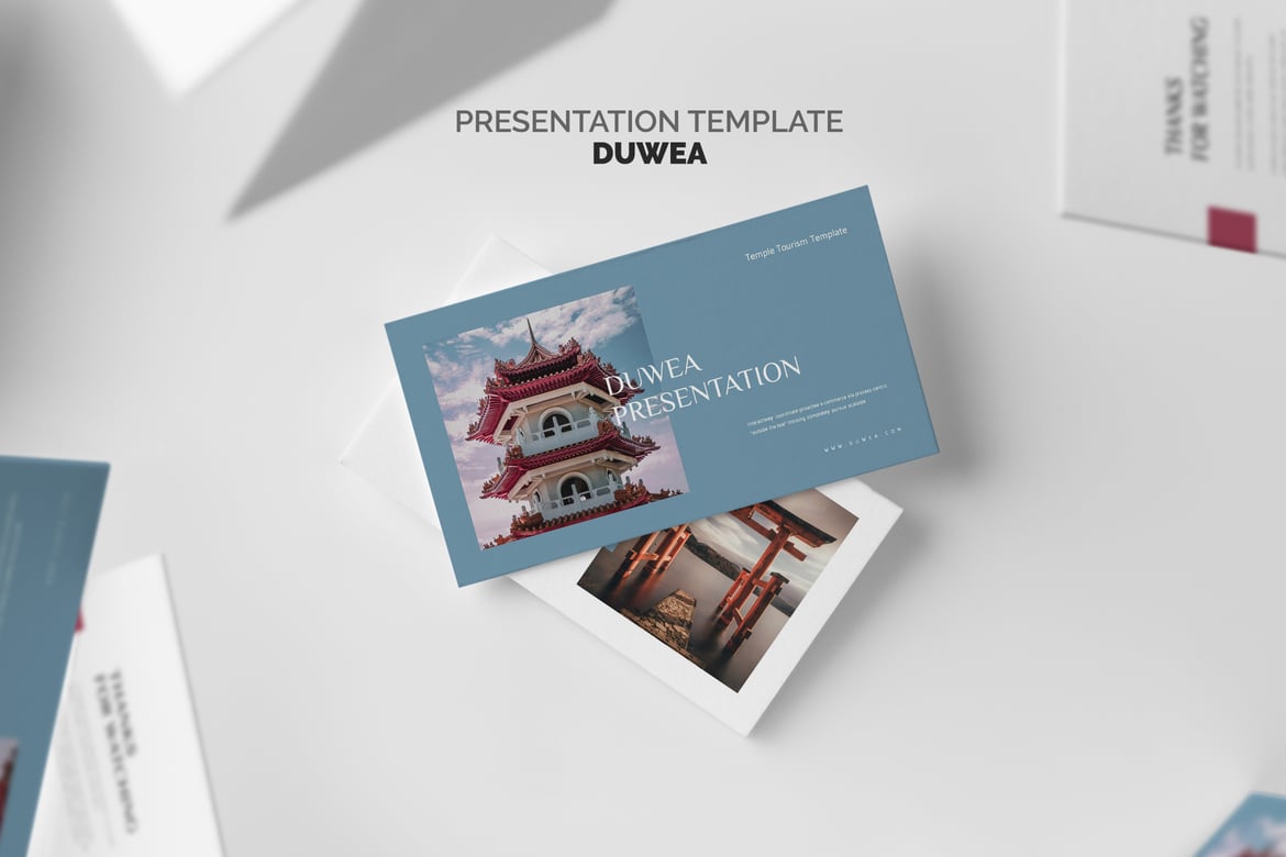 Duwea: Template Presentasi Powerpoint untuk Pariwisata Kuil yang Menarik