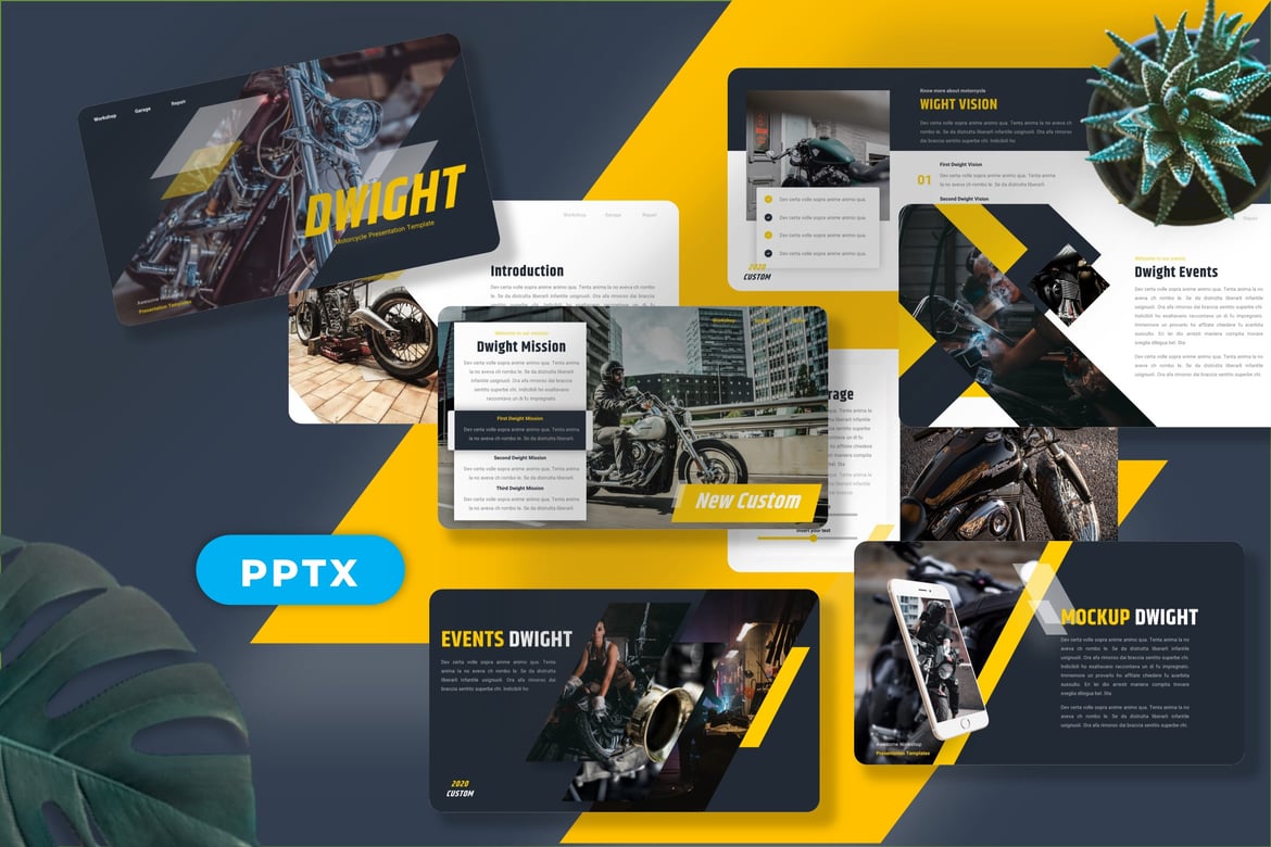 Dwight - Template Presentasi Powerpoint Motor yang Menarik