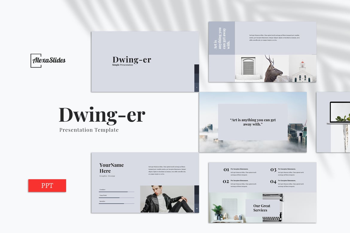Dwinger - Template PowerPoint Kreatif yang Menarik