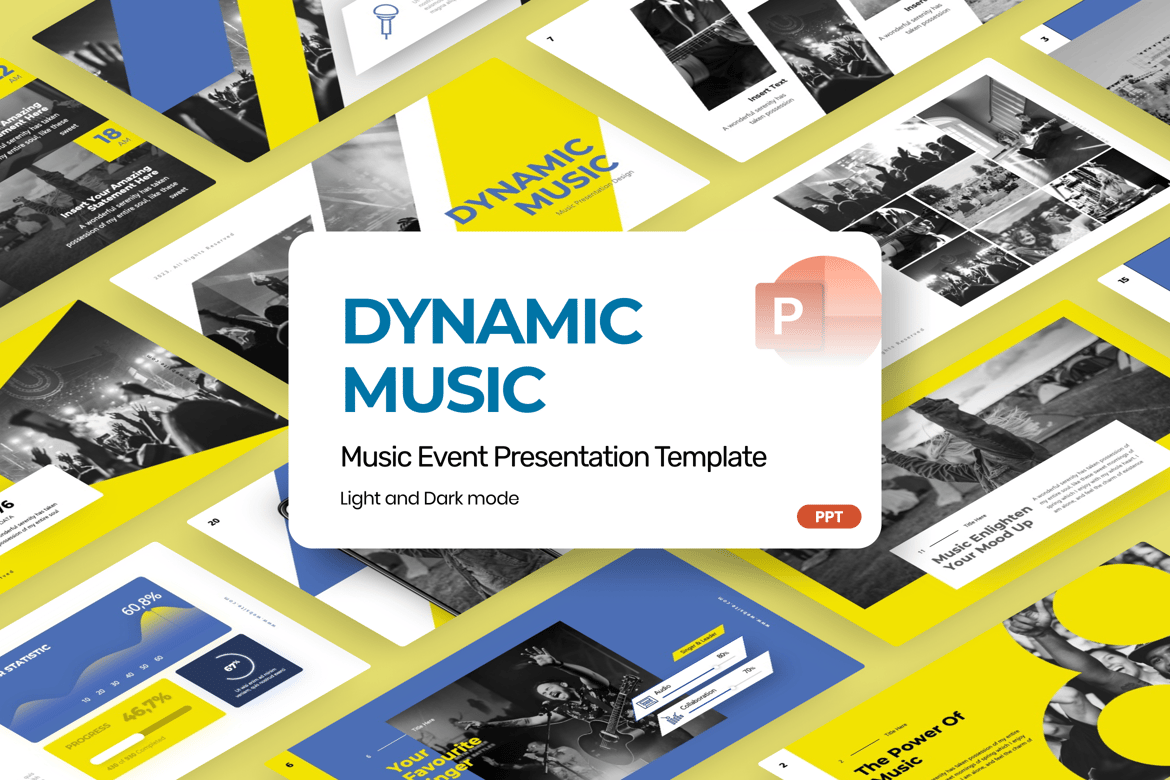 Template Presentasi PowerPoint Dinamis untuk Musik