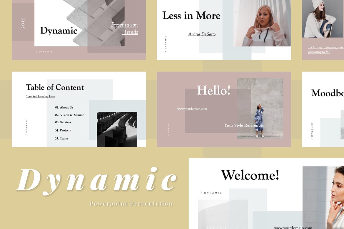 Template Presentasi PowerPoint Fashion yang Dinamis dan Modern