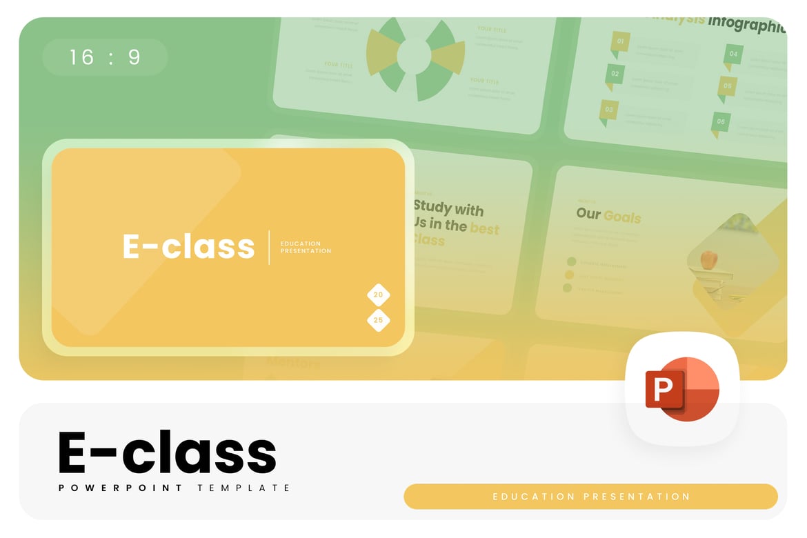Template PowerPoint E-class – Solusi Presentasi Pendidikan Modern
