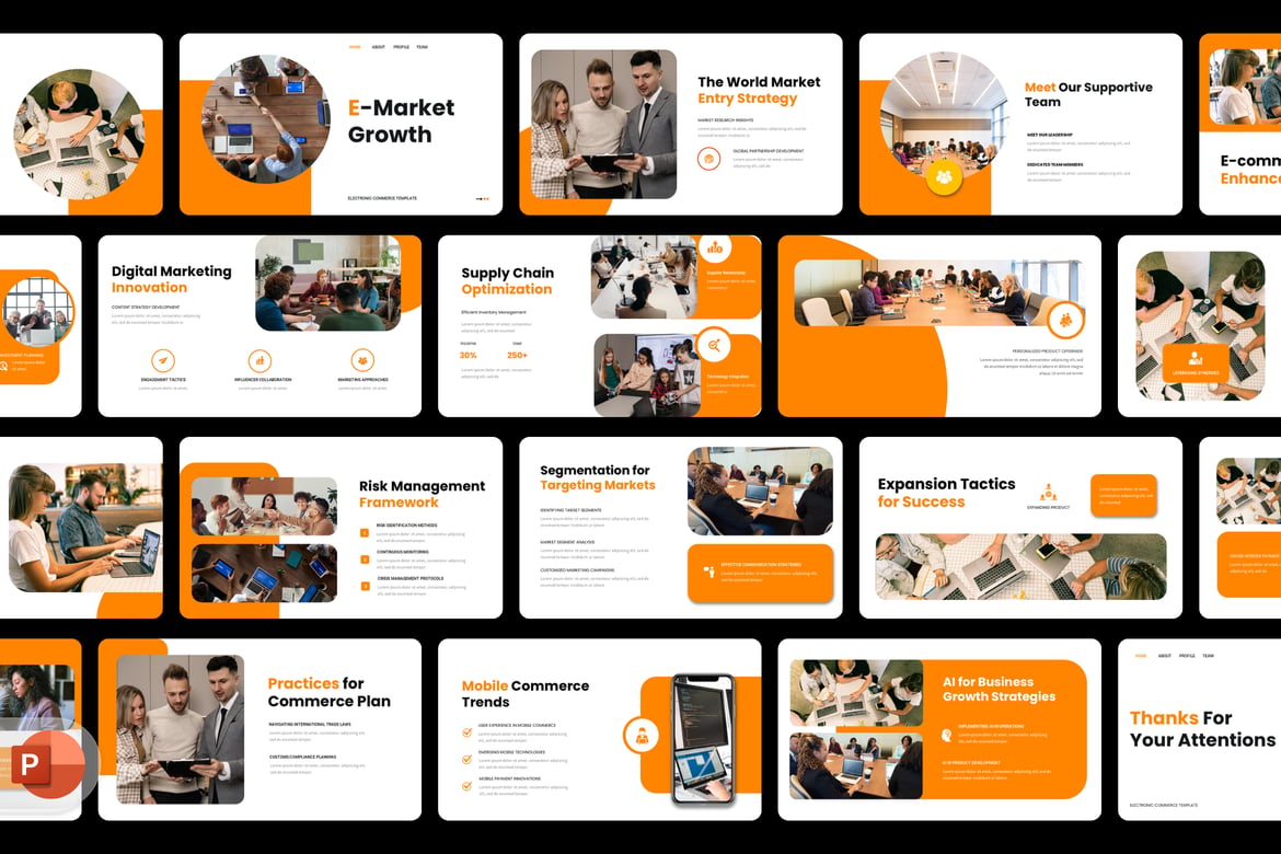 Template Presentasi Powerpoint untuk Bisnis E-commerce
