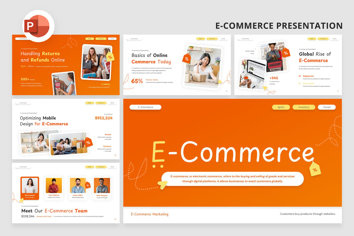 Template PowerPoint E-Commerce yang Menarik dan Profesional