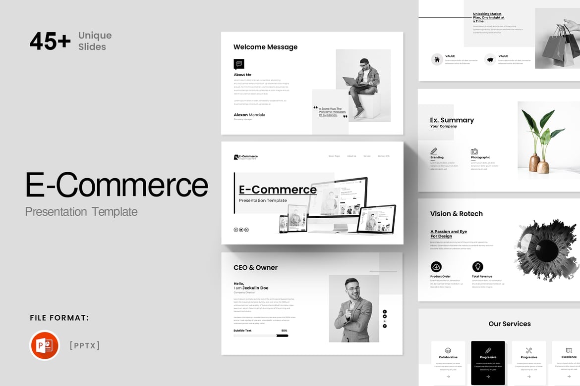 Template Presentasi PowerPoint E-Commerce yang Menarik dan Profesional