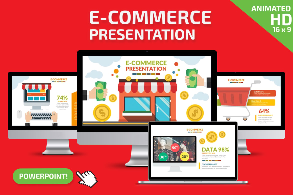 Template Presentasi Powerpoint E-Commerce yang Menarik
