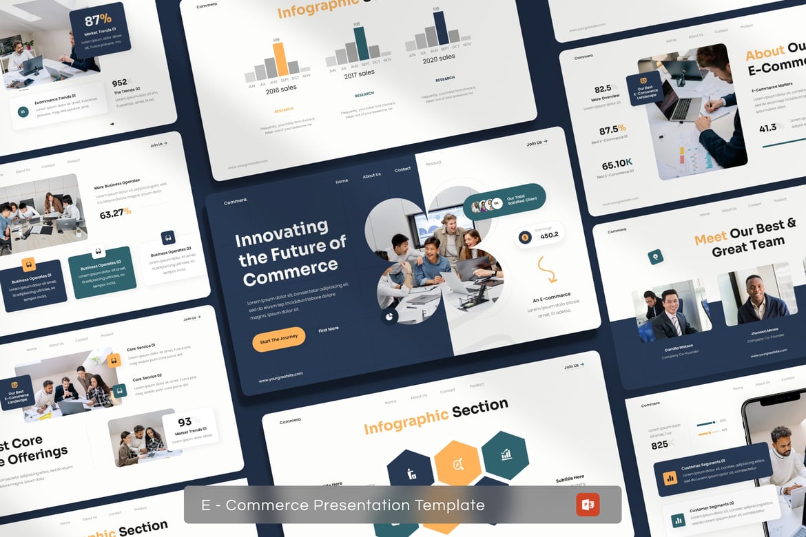 Template Presentasi PowerPoint E-Commerce yang Menarik