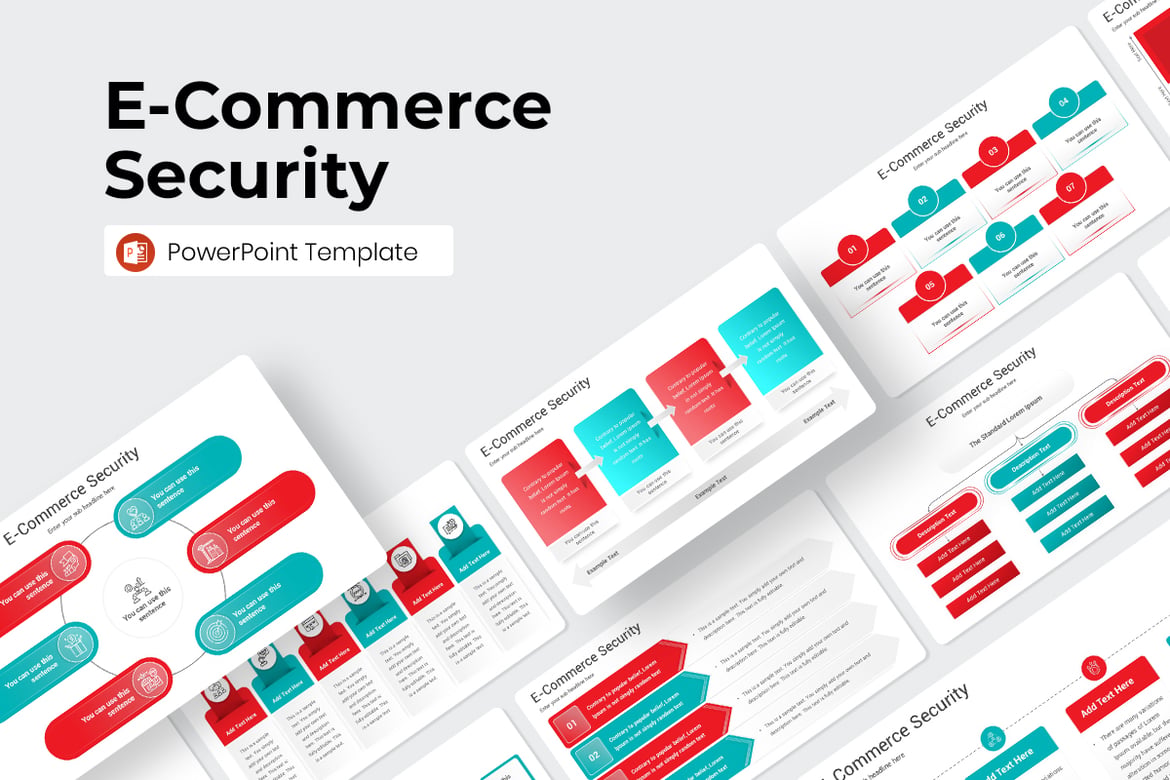 Template PowerPoint Keamanan E-Commerce yang Menarik