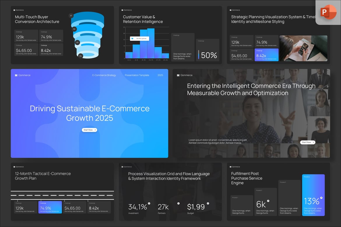 Template PowerPoint Strategi E-Commerce yang Efektif