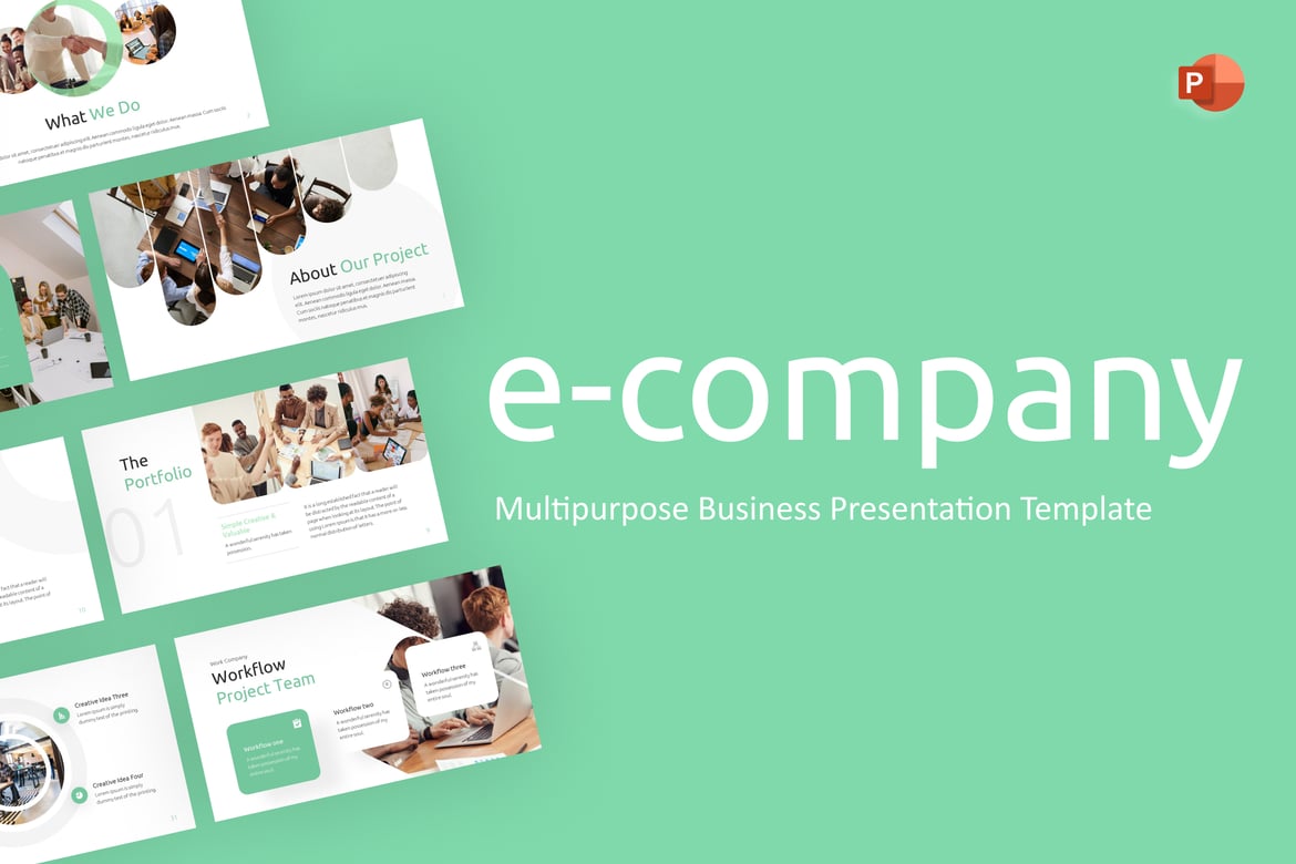 Template PowerPoint Bisnis E Company yang Menarik dan Profesional