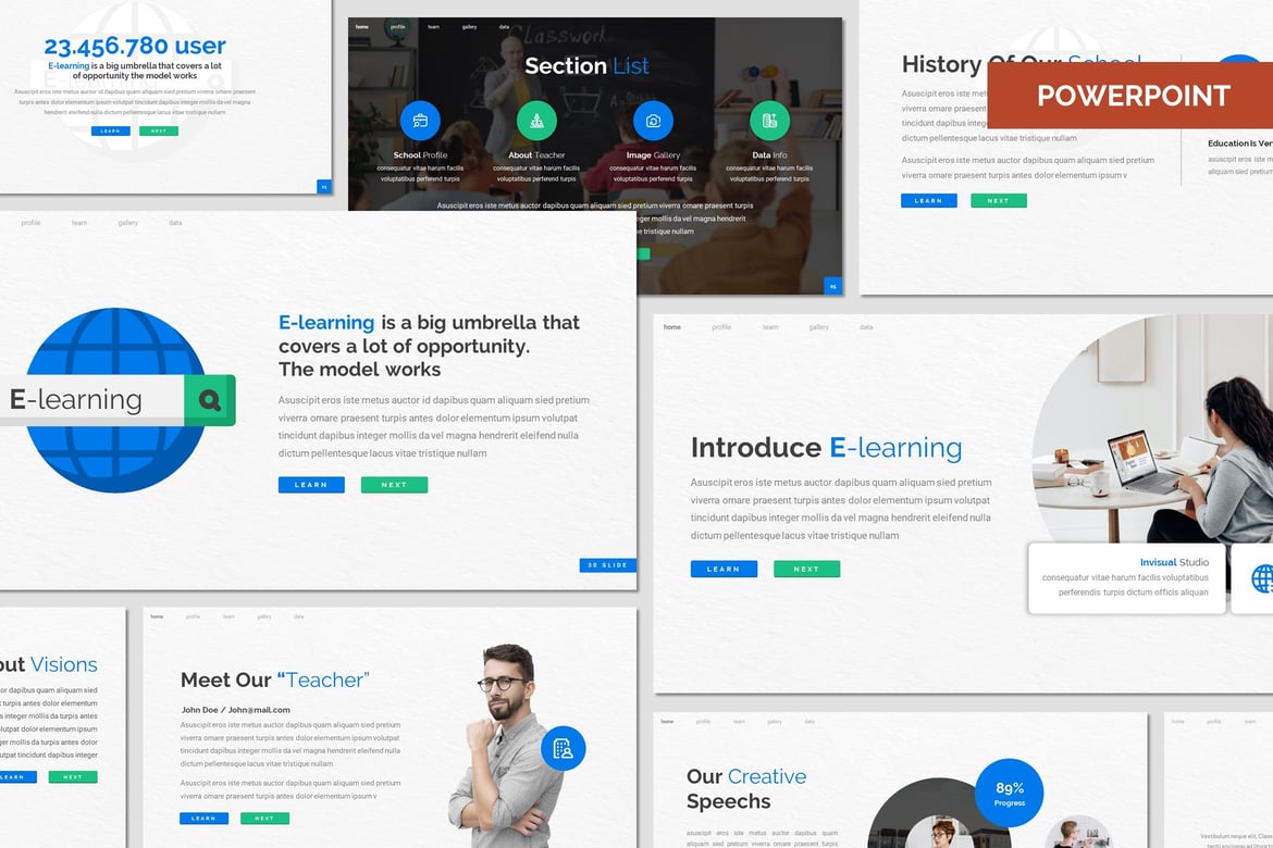 Template PowerPoint E-Learning: Solusi Presentasi Modern dan Profesional