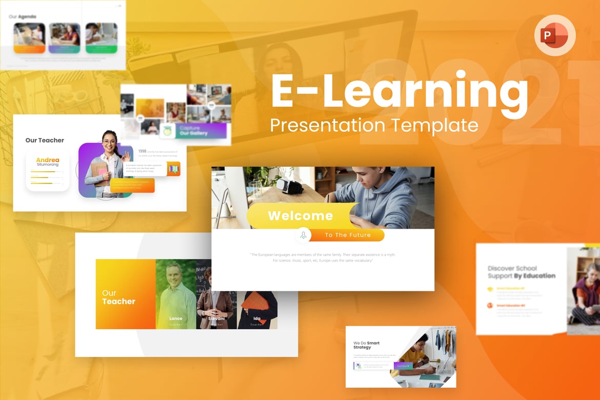 Template PowerPoint E-Learning untuk Presentasi yang Menarik