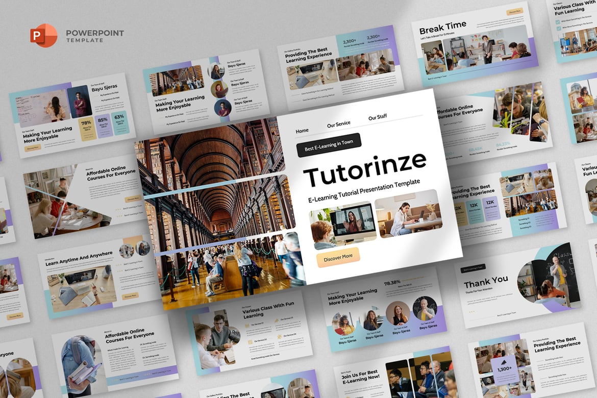 Template Powerpoint E-Learning yang Modern dan Profesional