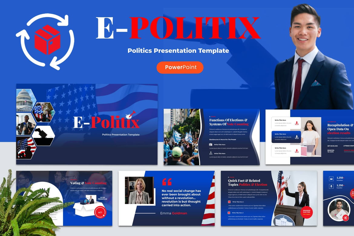 Template Presentasi E-Politix: Solusi PowerPoint untuk Dunia Politik
