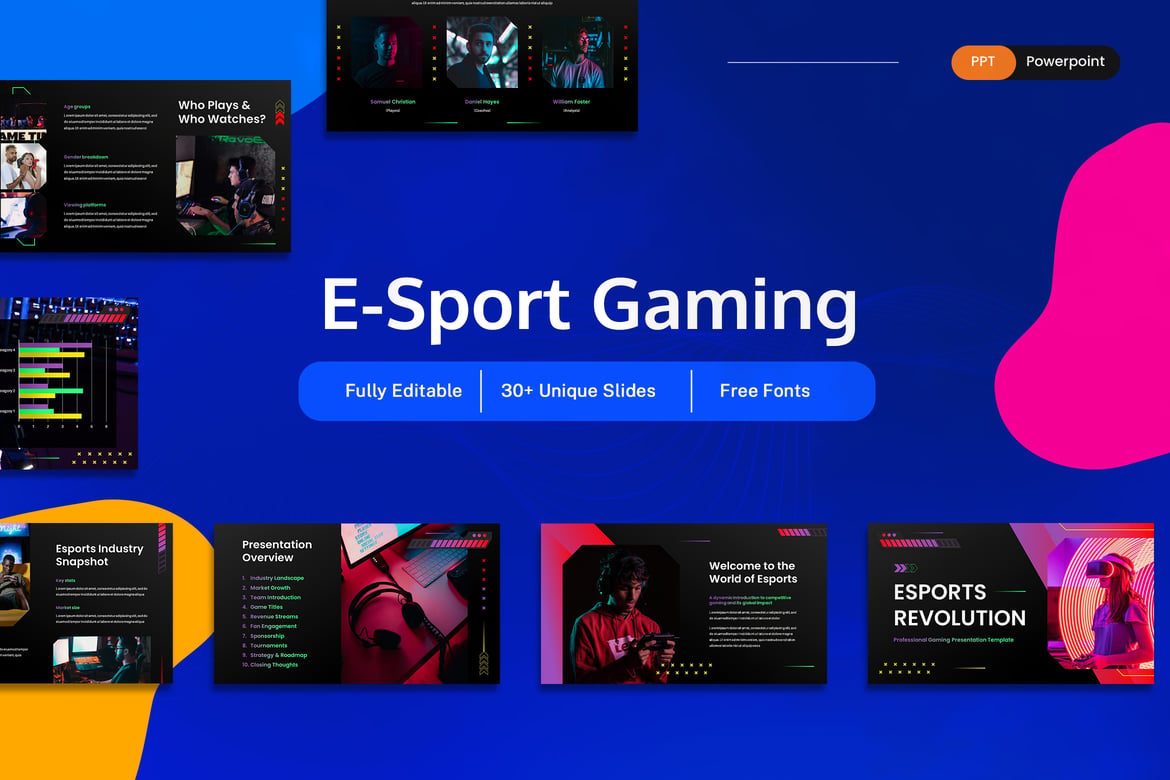Template PowerPoint E-Sport Gaming yang Menarik dan Modern