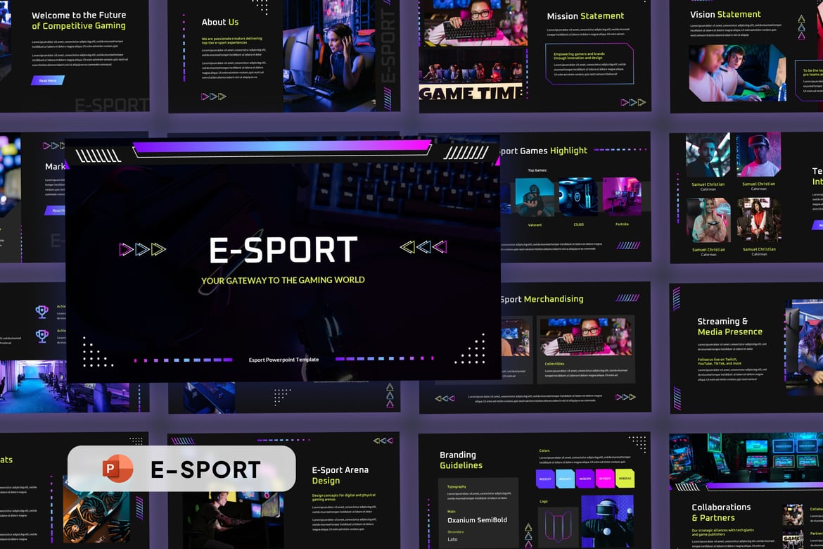 Template Presentasi E-Sport yang Energik dan Stylish