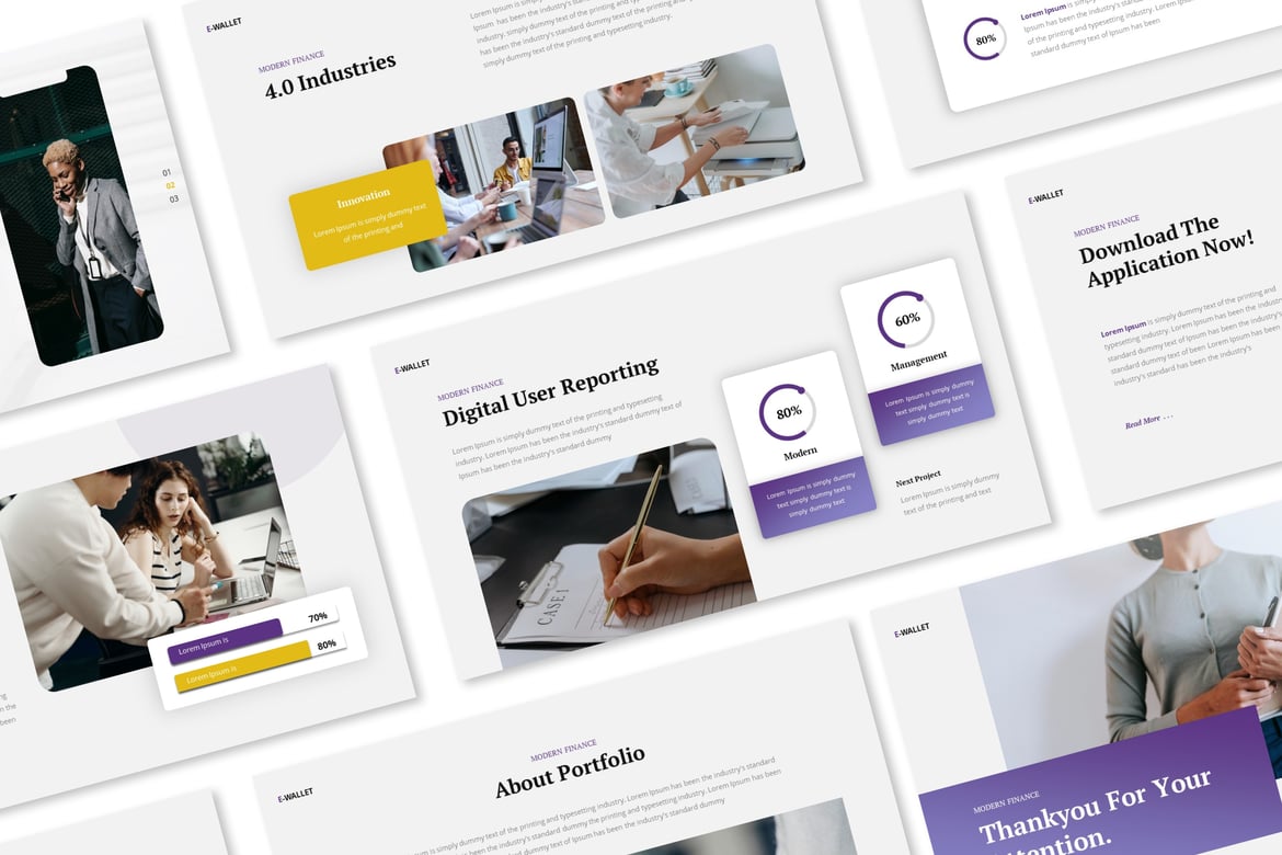 Template Presentasi PowerPoint E-Wallet yang Menarik