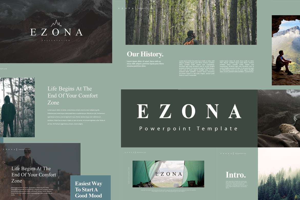 Template Presentasi PowerPoint E Z O N A yang Menarik dan Profesional