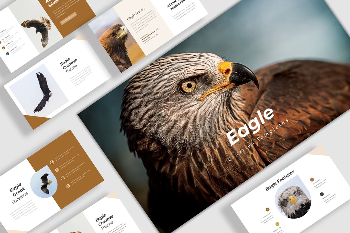 Template Presentasi PowerPoint Kreatif Eagle