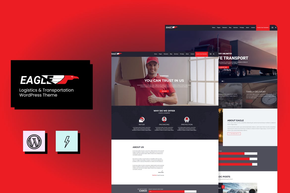 Eagle - Tema WordPress Serbaguna untuk Logistik dan Transportasi