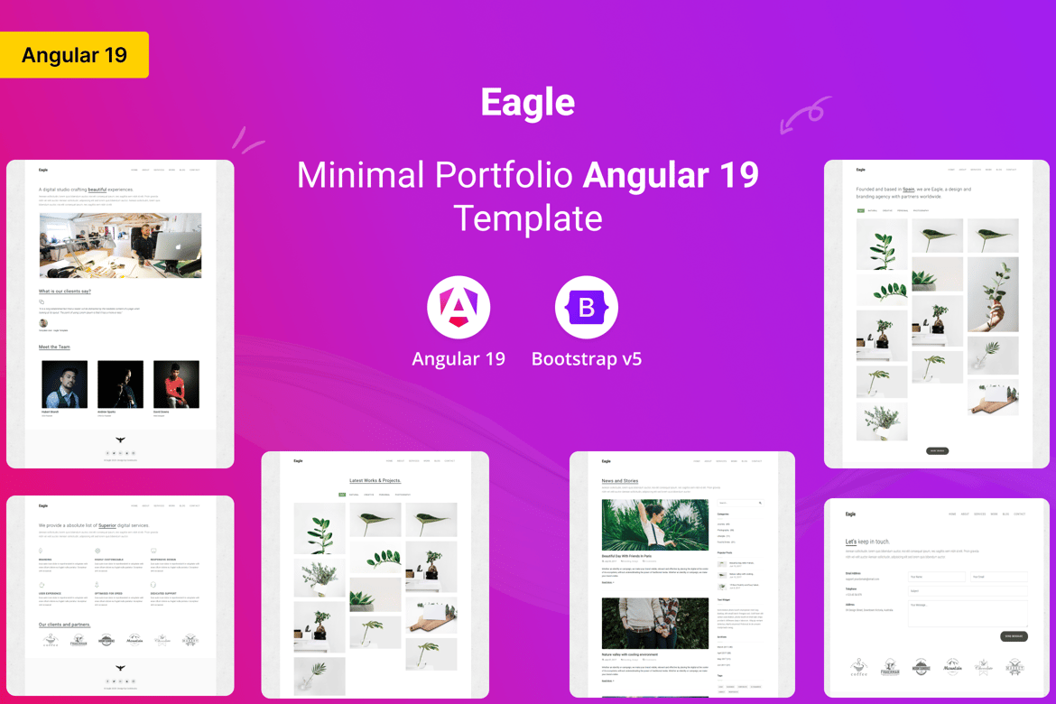 Eagle - Template Website Portofolio Minimalis untuk Angular