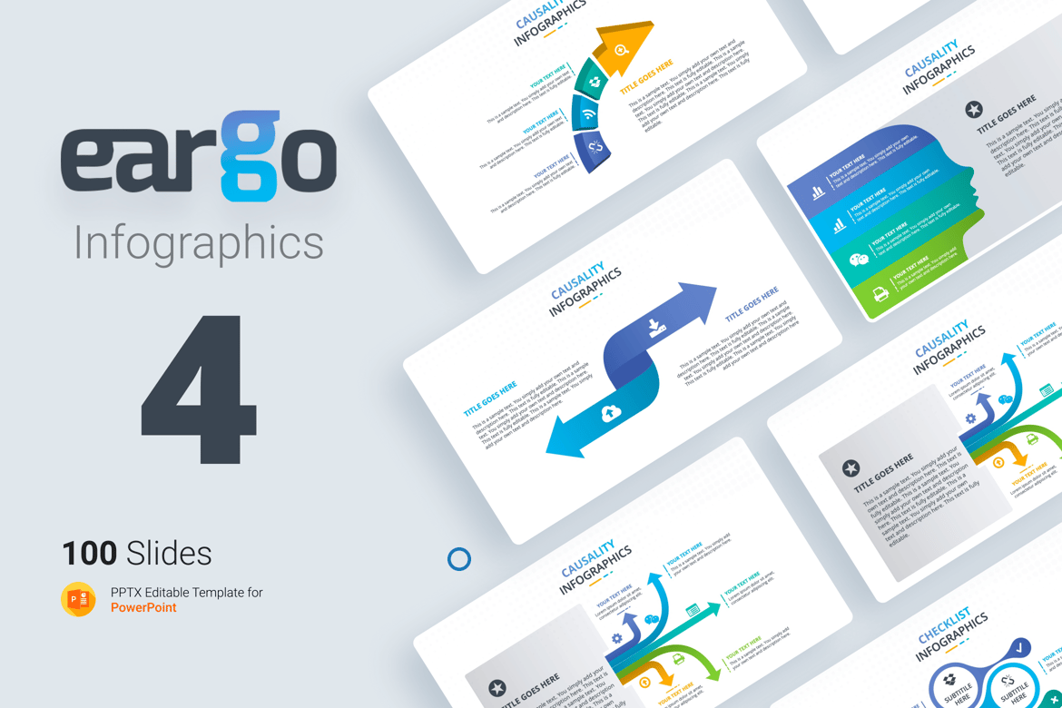 Template PowerPoint Infografis Eargo 4 yang Menarik dan Profesional
